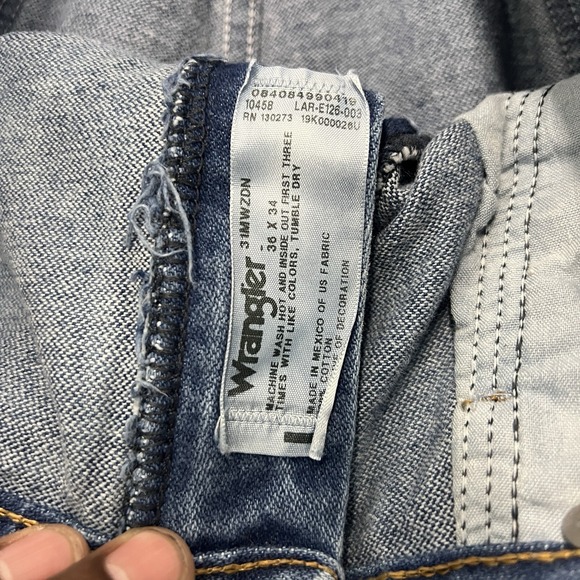 Wrangler Men's Cowboy Cut 1MWZDN‎ Blue Denim Jeans 36 x 34 Durable Western - Picture 4 of 8